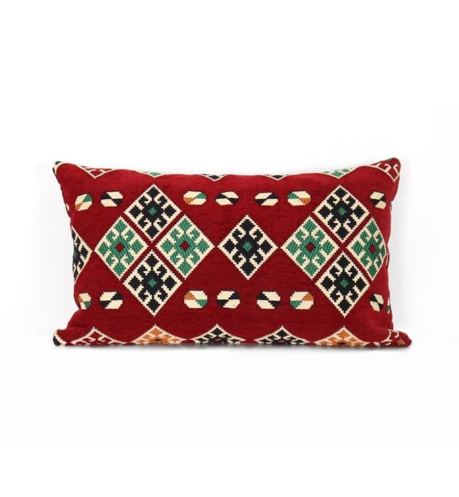 Coussin, rouge, 50% coton - 50% polyester, rembourrage en fibres