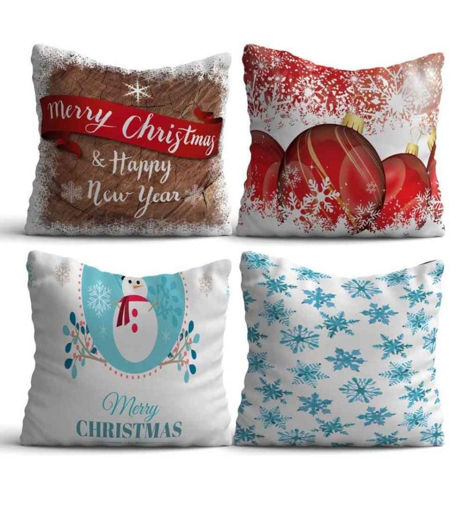 Set de coussins, 4 pièces, Multicolore, 50% coton - 50% polyester, impression numérique