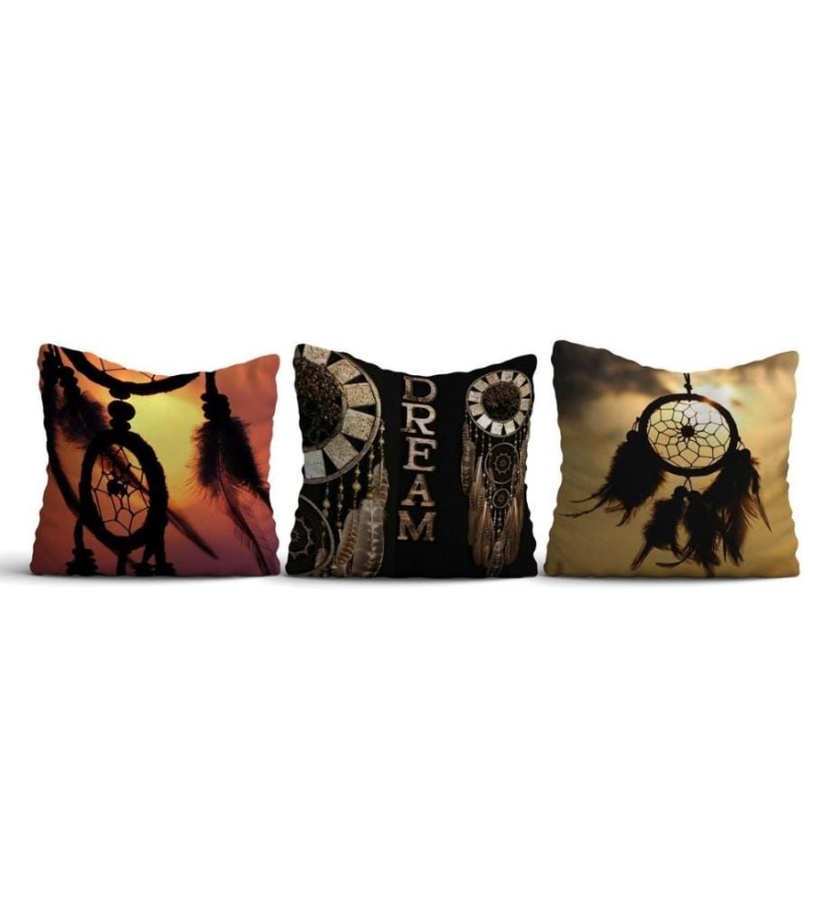 Set de housses de coussin, 3 pièces, Multicolore, 50% coton - 50% polyester