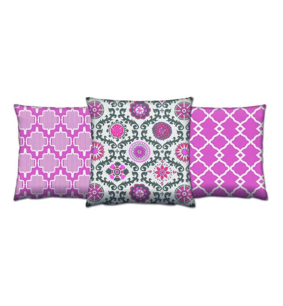 Cushion Set, 3 Pieces, Multicolor, 50% Cotton - 50% Polyester