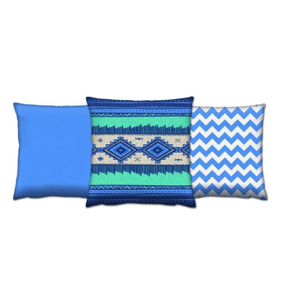 Cushion Set, 3 Pieces, Multicolor, 50% Cotton - 50% Polyester