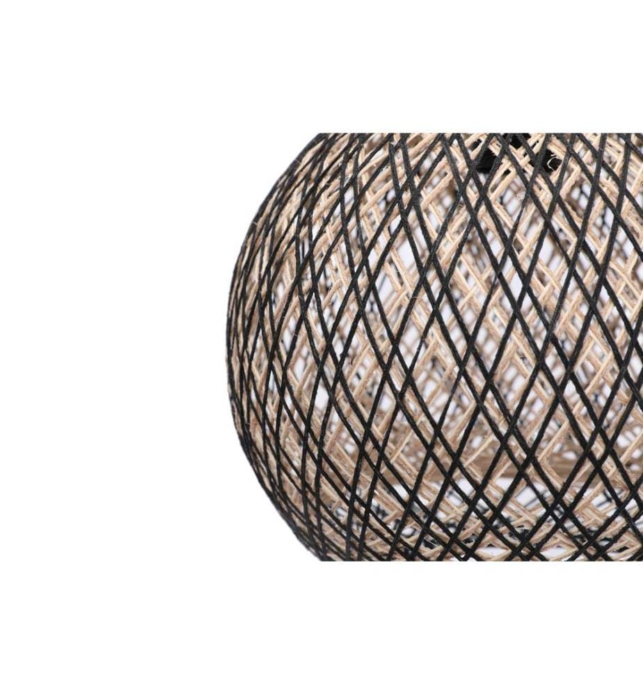 Crème, Noir, Lustre, Chandelier De Couronne De Jute Fait À La Main