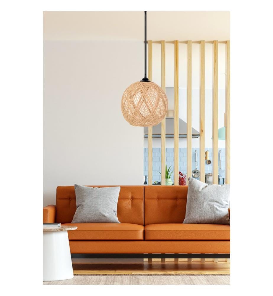 Braun,Naturfarben, Kronleuchter, Handgefertigter Jute Kronleuchter