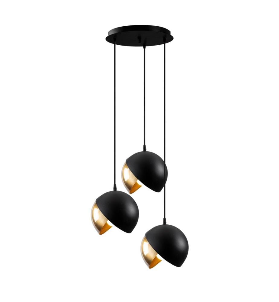 Schwarz,Gold, Kronleuchter, Metallkörper