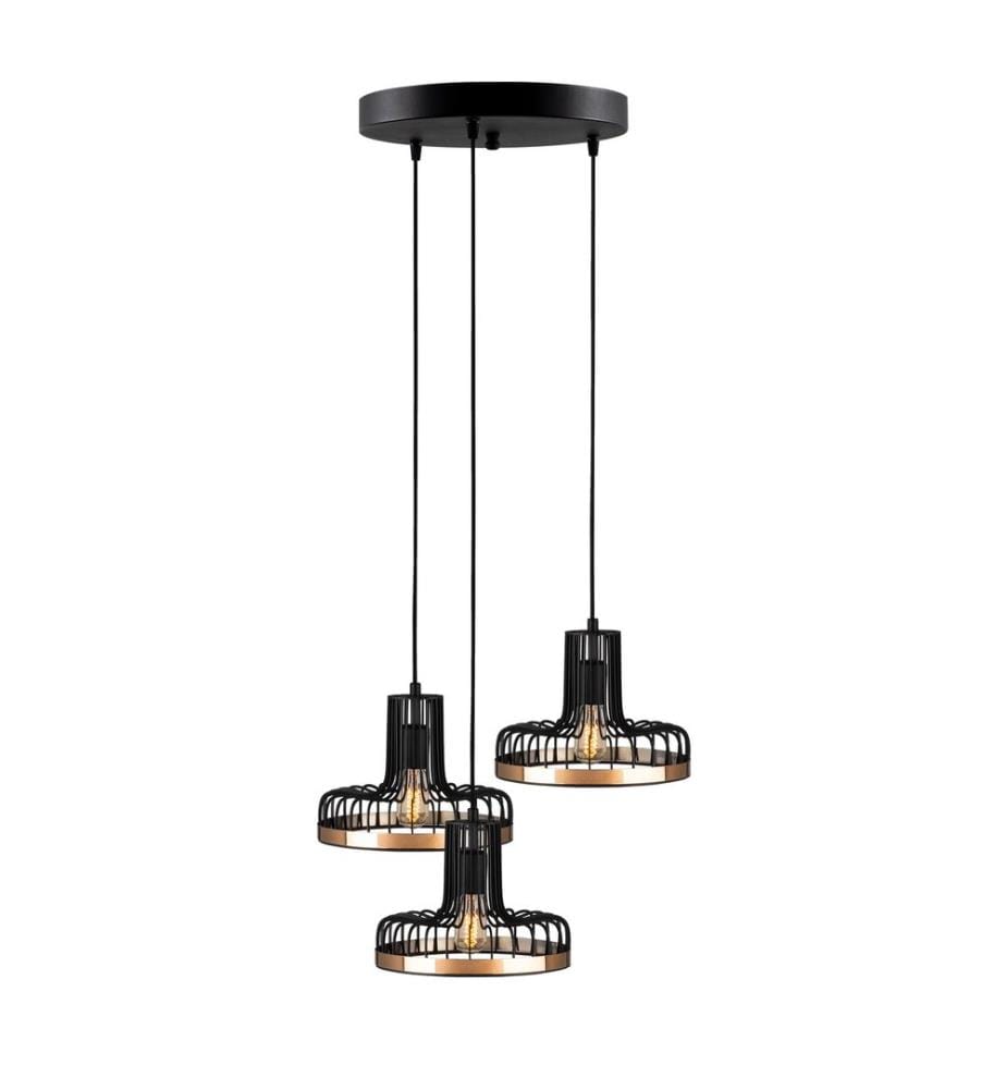 Schwarz,Kupfer, Kronleuchter, Metallkörper