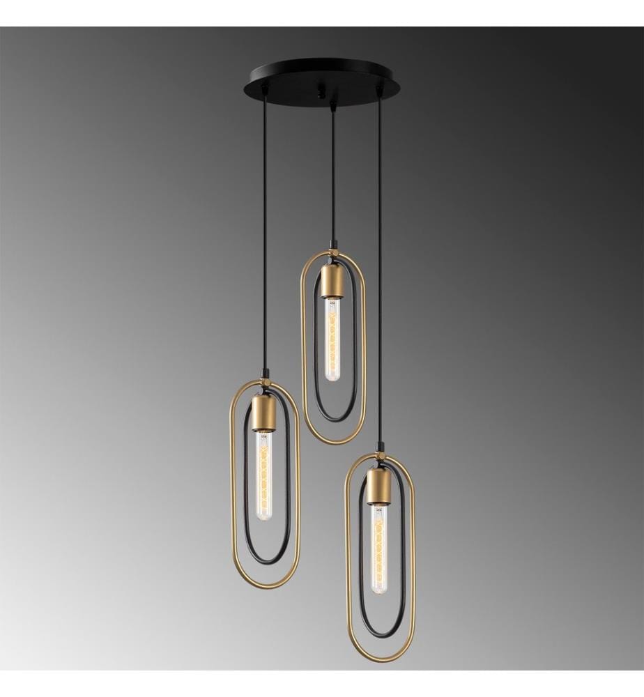 Schwarz,Gold, Kronleuchter, 38 X 38 cm, Metallkörper