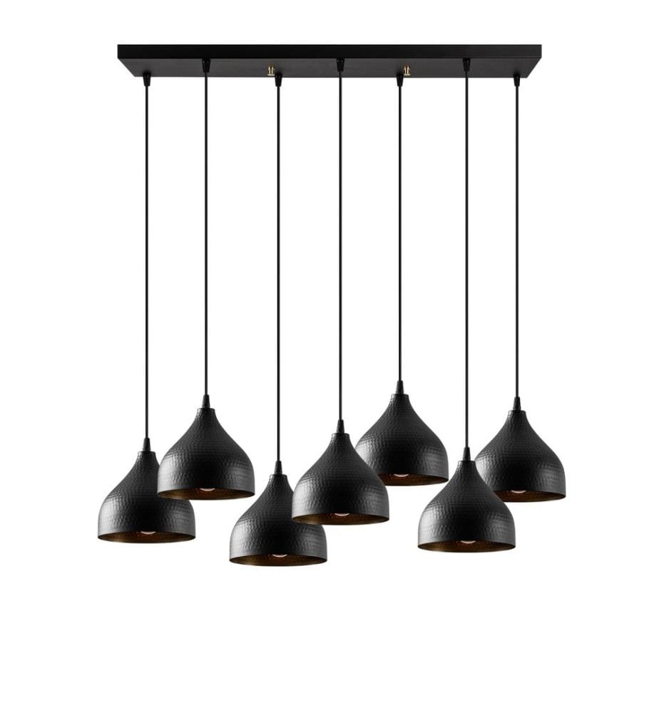 Kronleuchter, Schwarz, Metallkörper, 88 X 40 cm