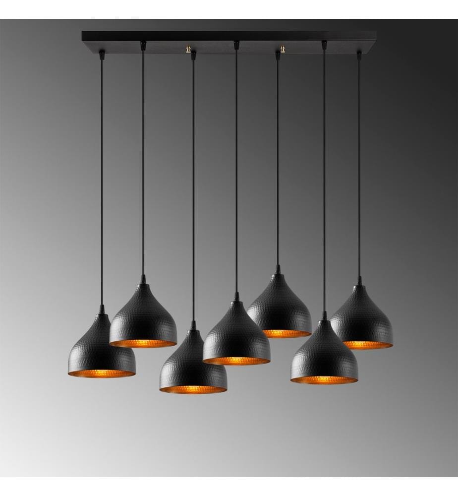 Kronleuchter, Schwarz, Metallkörper, 88 X 40 cm
