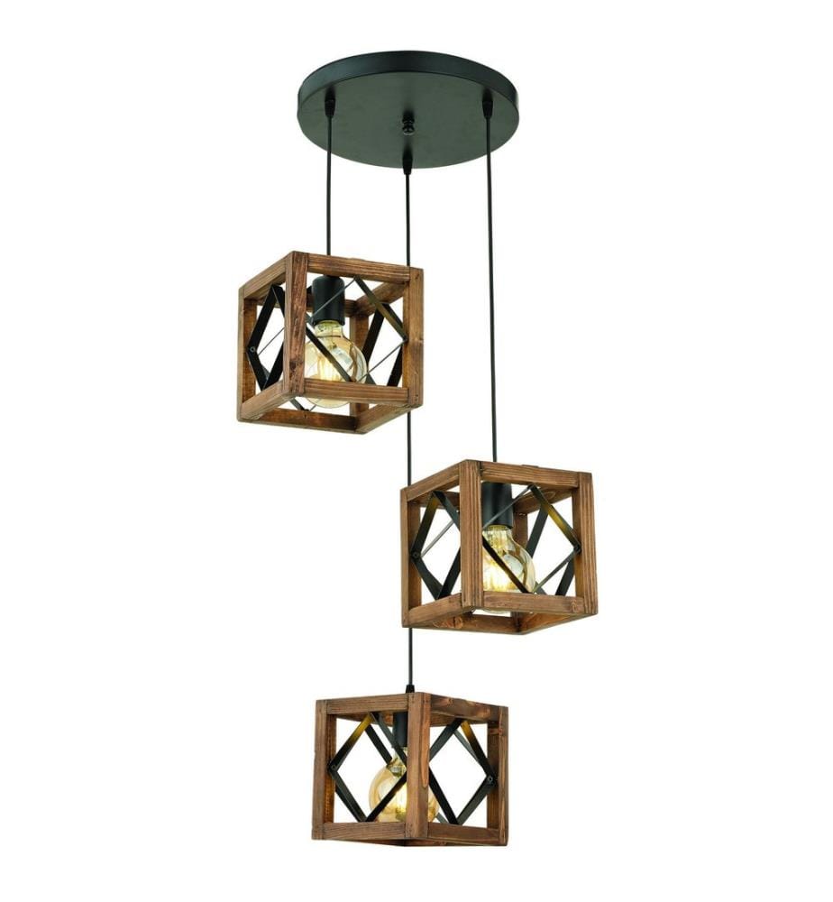 Nussbaumfarbe,Schwarz, Kronleuchter, 30 cm, Tannenbaum