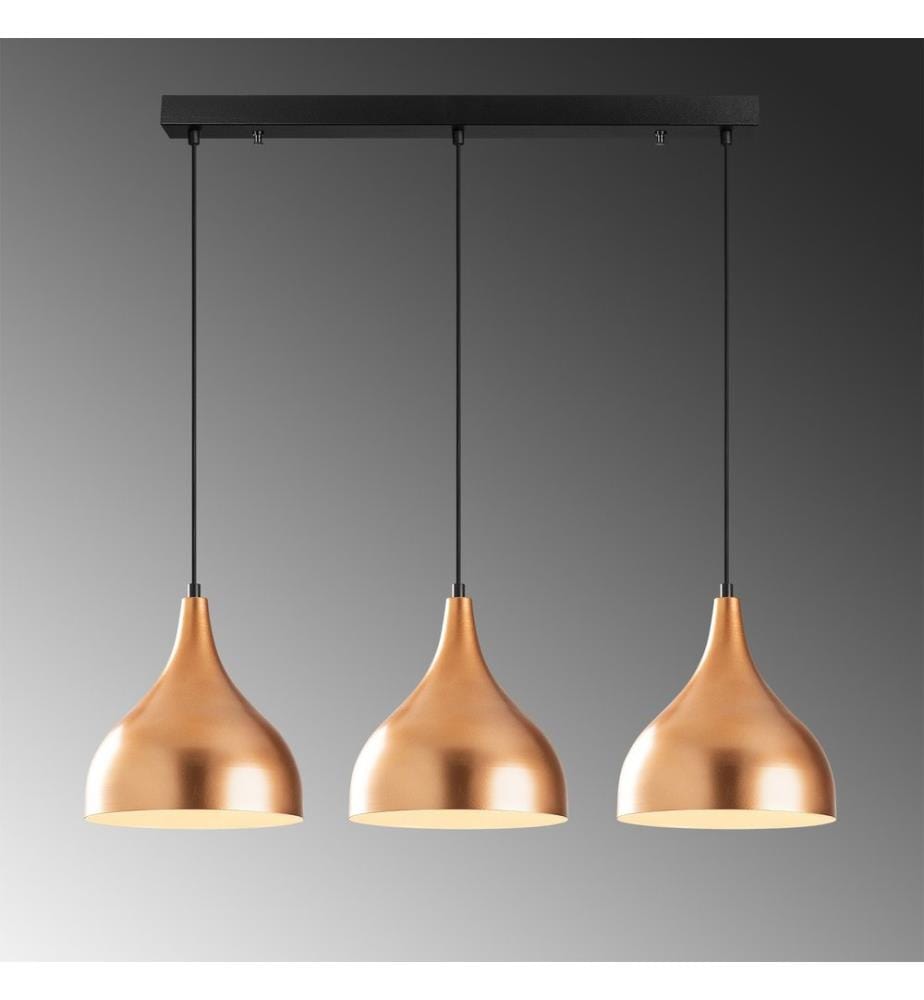 Kupfer,Schwarz, Kronleuchter, 97 X 16 cm, Metallkörper