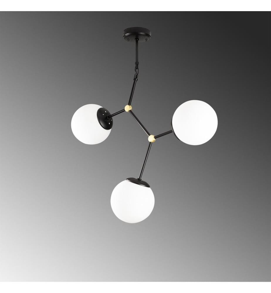 Schwarz,Weiss, Kronleuchter, 55 X 15 cm, Metallkörper