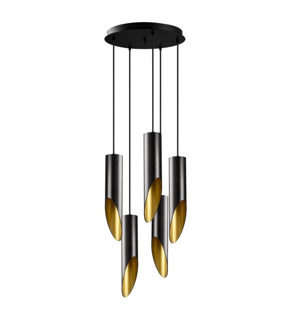 Kronleuchter, Schwarz, Gold, Metallgehäuse