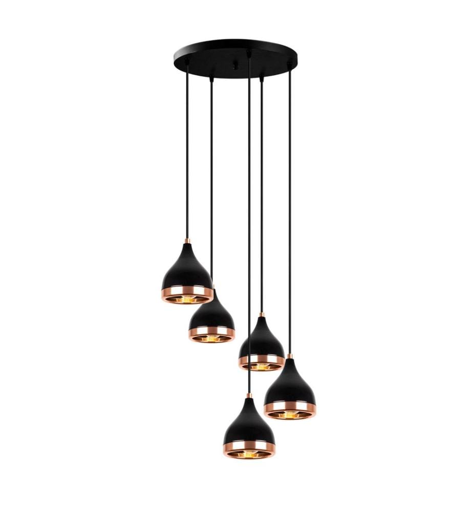 Schwarz,Kupfer, Kronleuchter, 43 X 43 cm, Metallkörper