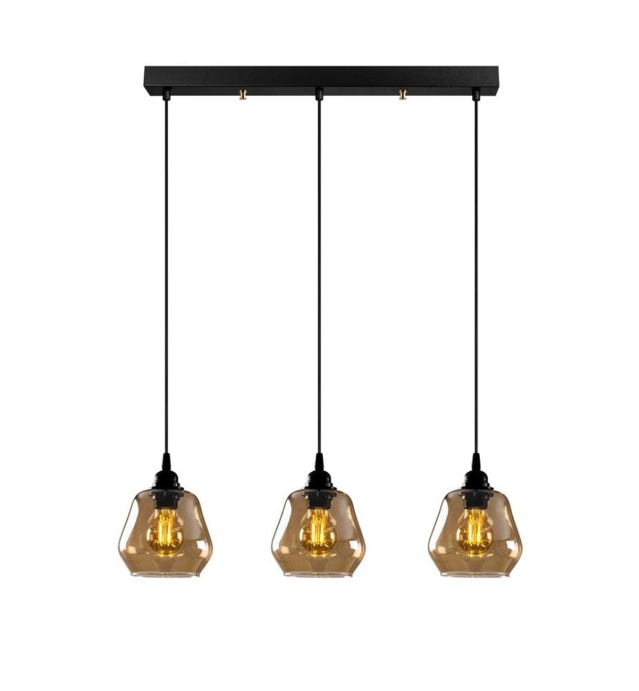 Kronleuchter, Gold, Schwarz, Metallgehäuse, Glaskappe