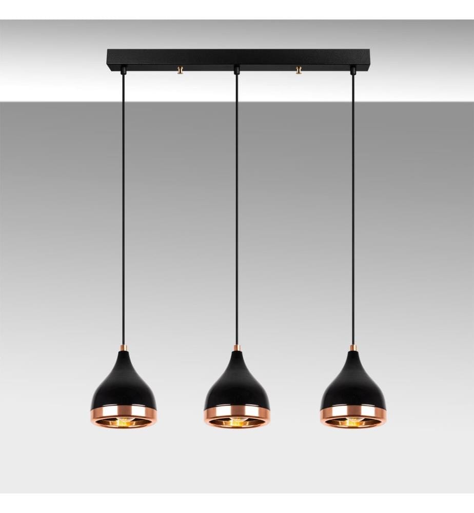 Schwarz,Kupfer, Kronleuchter, 65 X 14 X 31 111 cm, Metallkörper