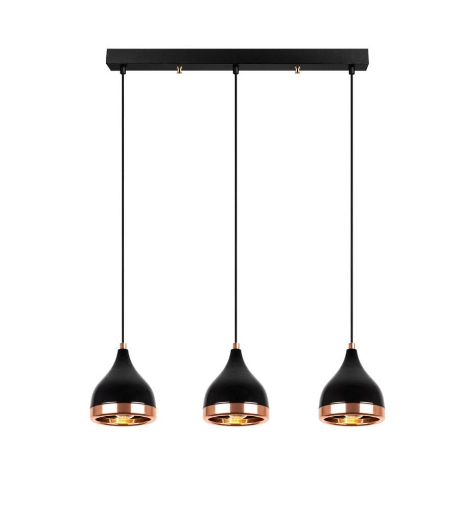 Schwarz,Kupfer, Kronleuchter, 65 X 14 X 31 111 cm, Metallkörper