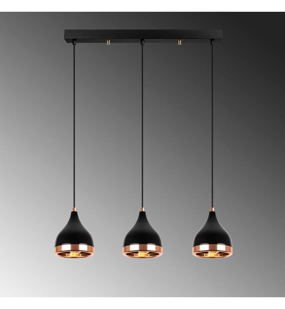Schwarz,Kupfer, Kronleuchter, 65 X 14 X 31 111 cm, Metallkörper