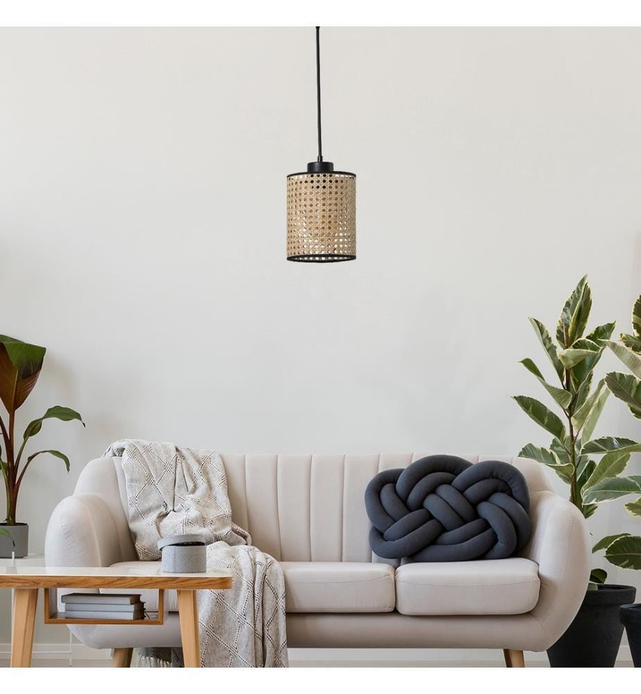 Lustre, rotin, corps en rotin