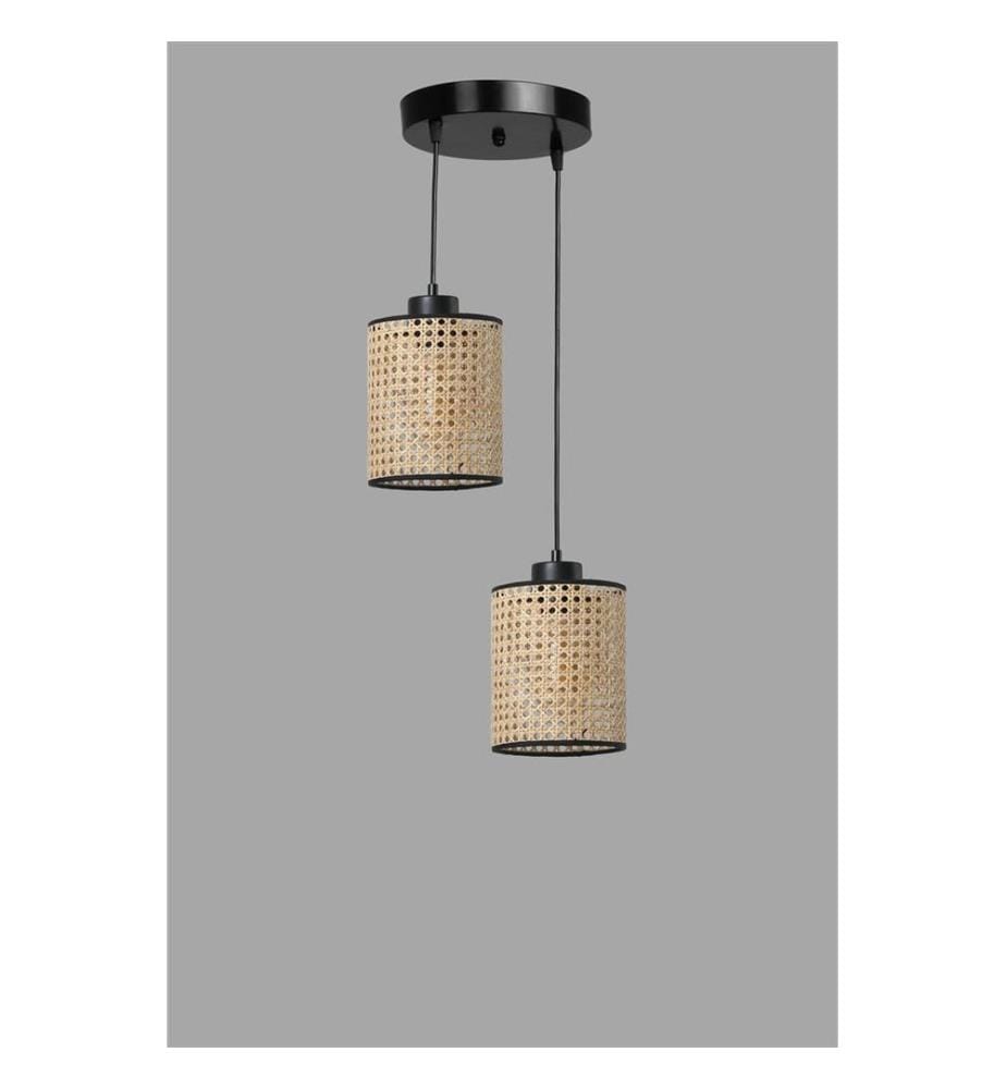 Lustre, rotin, corps en rotin