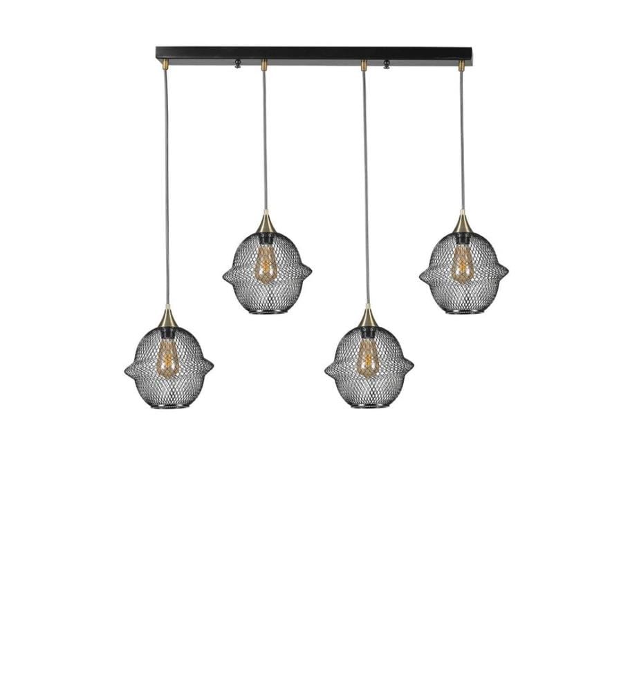 Kronleuchter, Schwarz, Metallgehäuse, Metallkappe