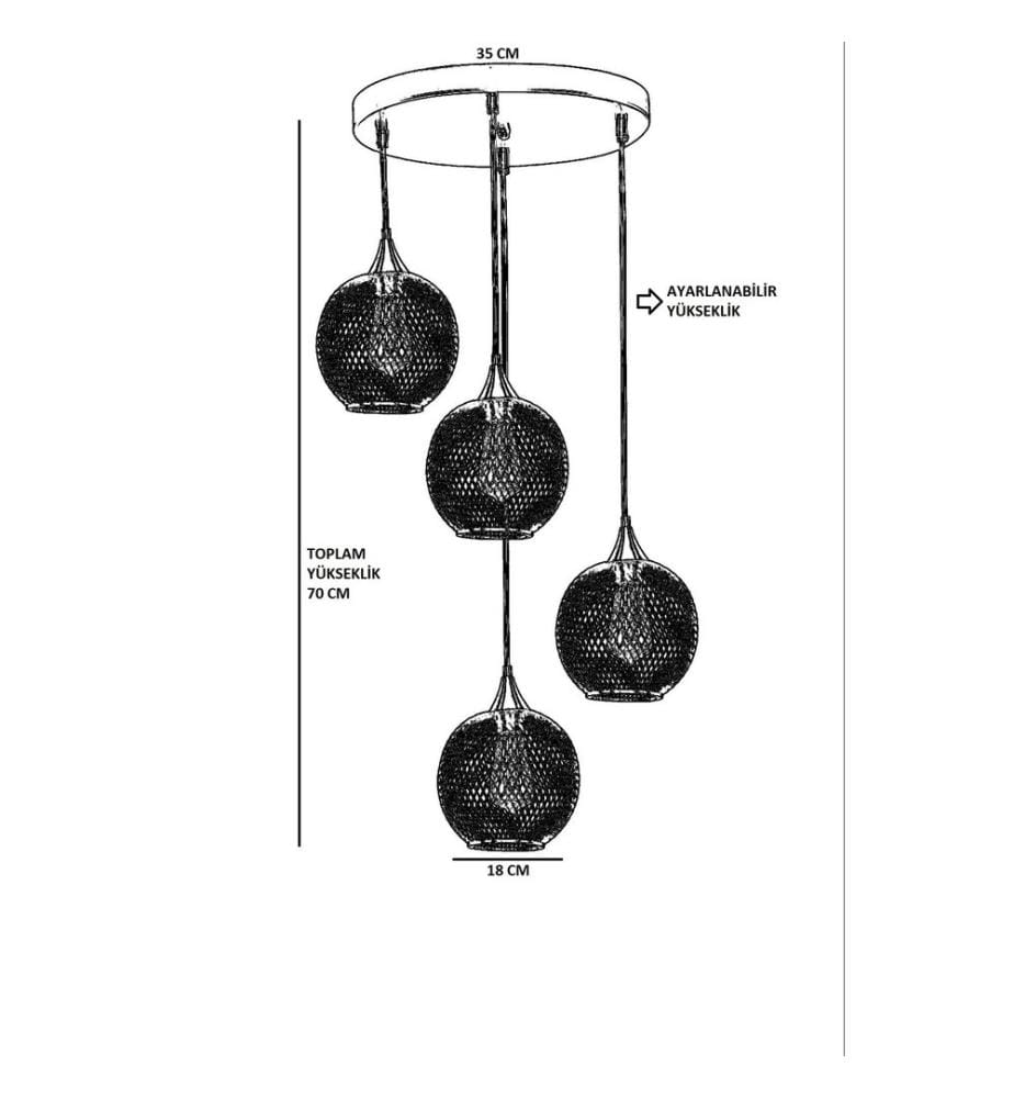 Kronleuchter, Schwarz, Metallgehäuse, Metallkappe