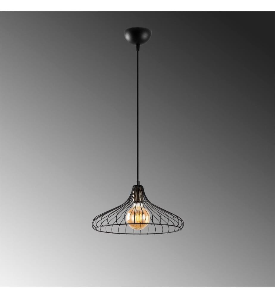 Lustre, Noir, Antique, Corps en métal, Chapeau en métal