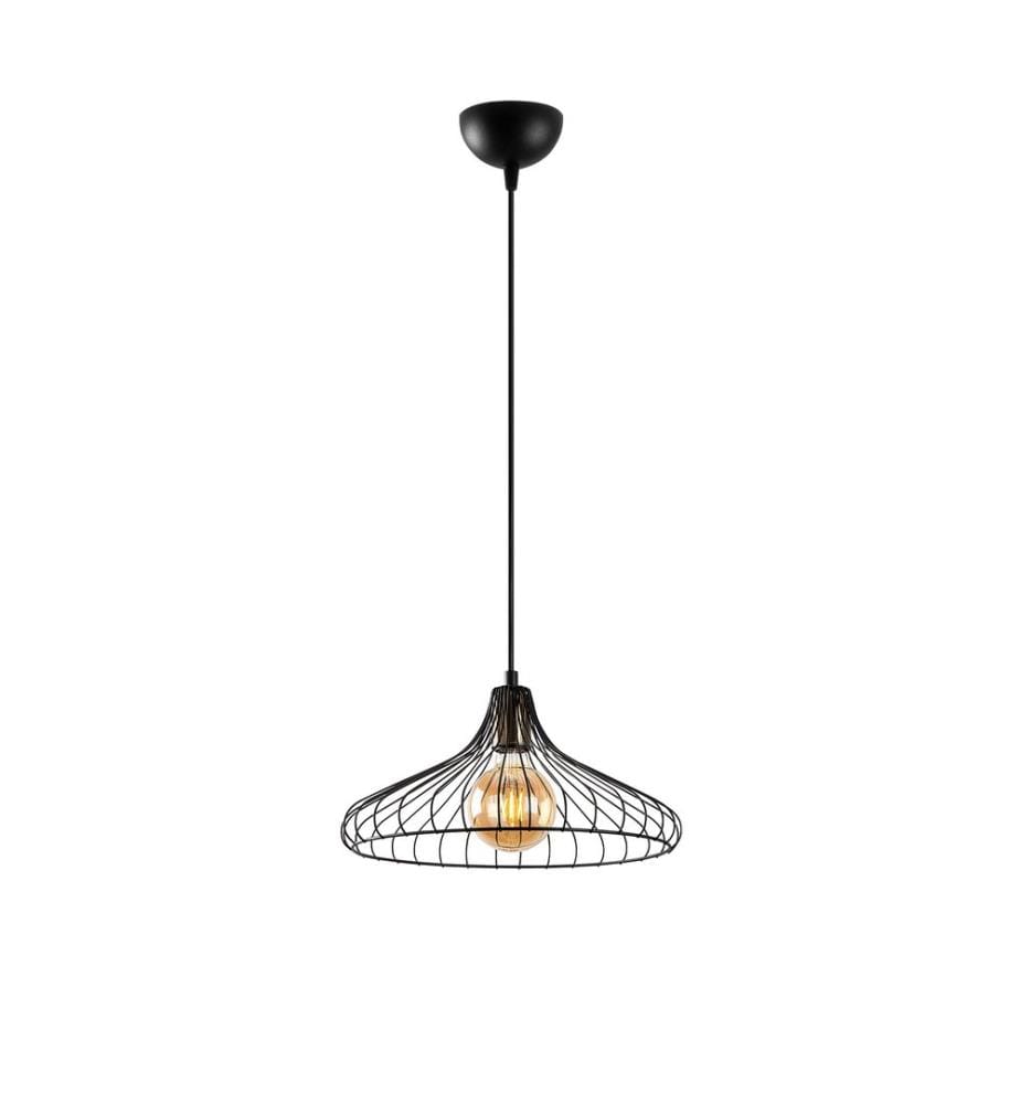 Lustre, Noir, Antique, Corps en métal, Chapeau en métal
