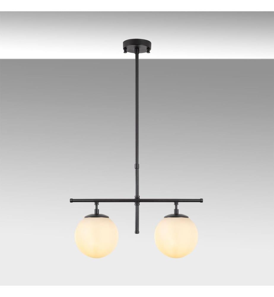 Kronleuchter, Schwarz, Creme, Metallgehäuse, Glasabdeckung