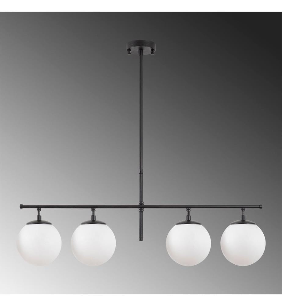 Kronleuchter, Schwarz, Creme, Metallgehäuse, Glasabdeckung