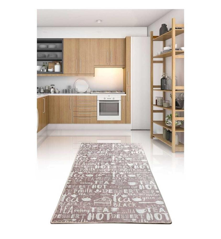 Tapis de salle, Beige, Vison, 100% Polyester, 80 x 300 cm