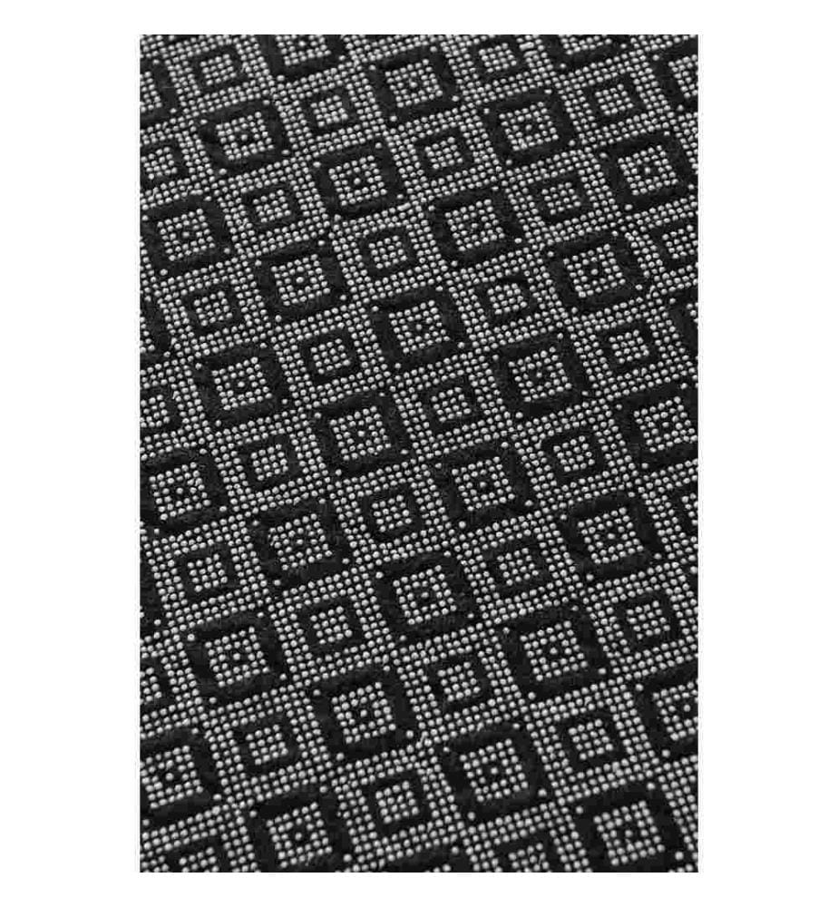 Tapis de salle, noir, blanc, 100% polyester, 100 x 200 cm