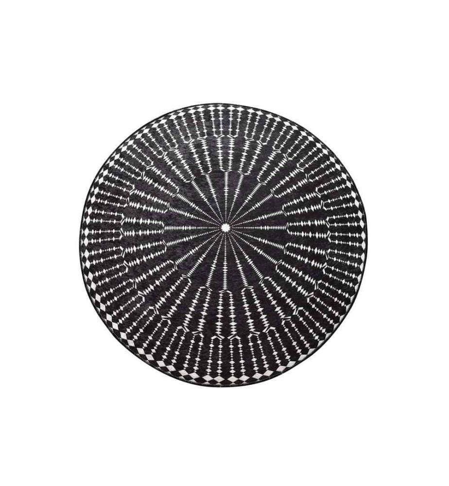 Carpet, 140 cm, , Black White, 50% Velvet Fabric - 50% Polyester, 4 mm Pile Height
