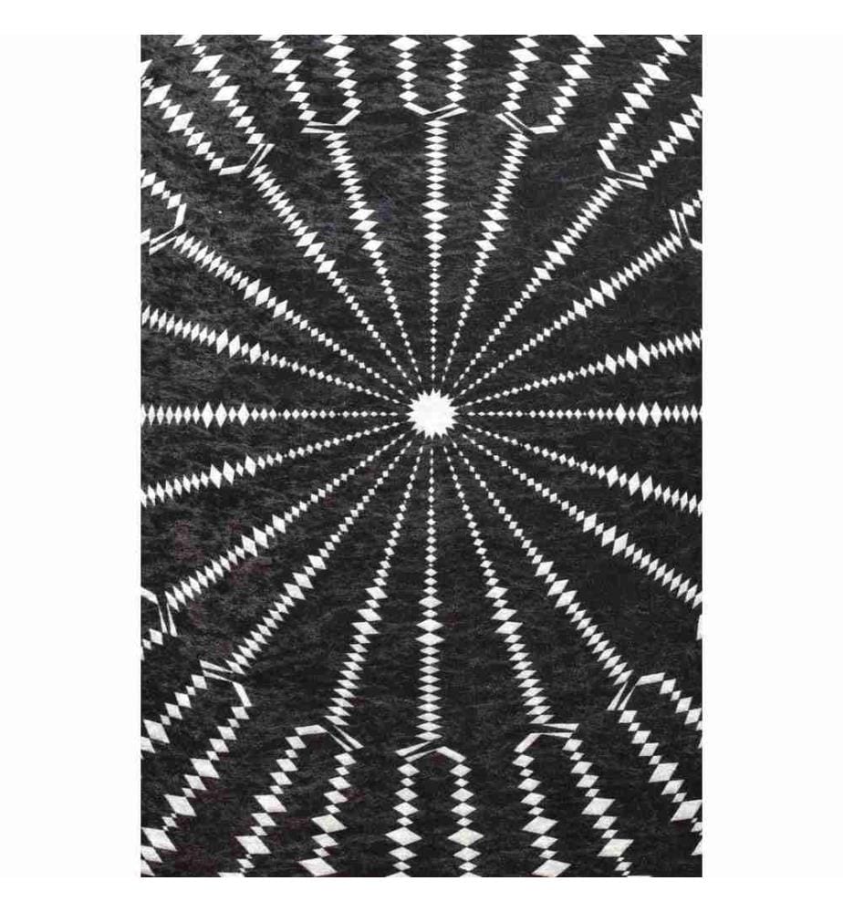 Carpet, 140 cm, , Black White, 50% Velvet Fabric - 50% Polyester, 4 mm Pile Height