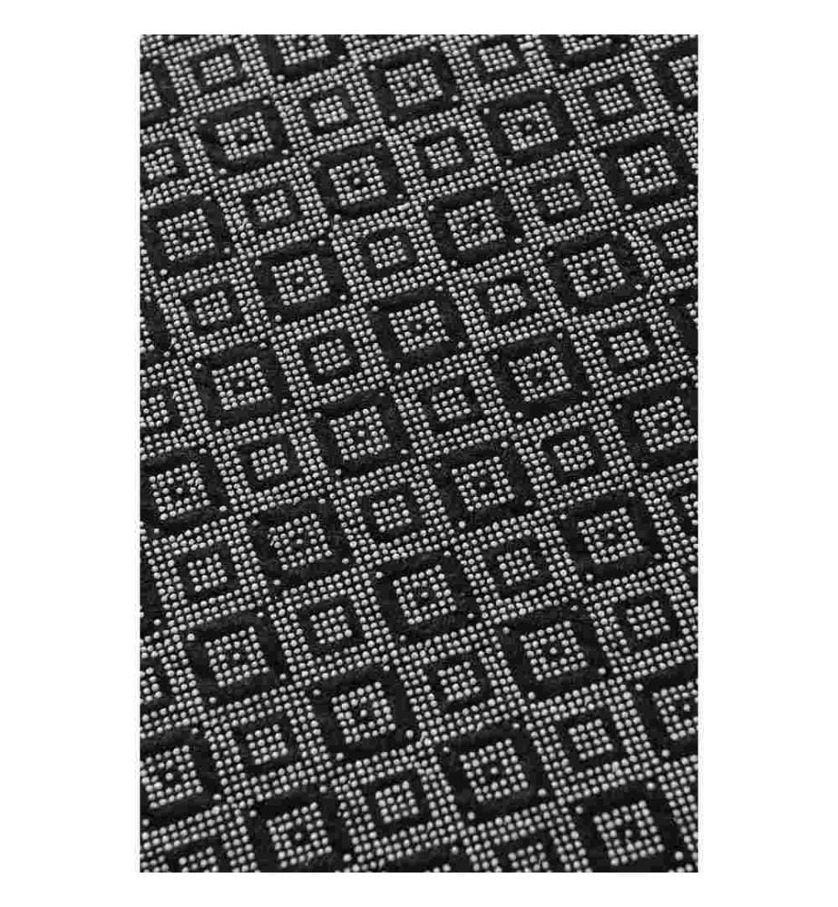 Tapis de salle, noir, blanc, 100% polyester, 80 x 300 cm