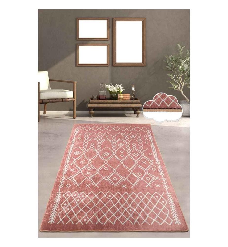 Carpet, Tile Red, 100% Polyester, 200 x 290 cm