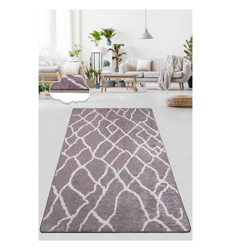 Tapis de salle, gris, 100% polyester, 80 x 200 cm