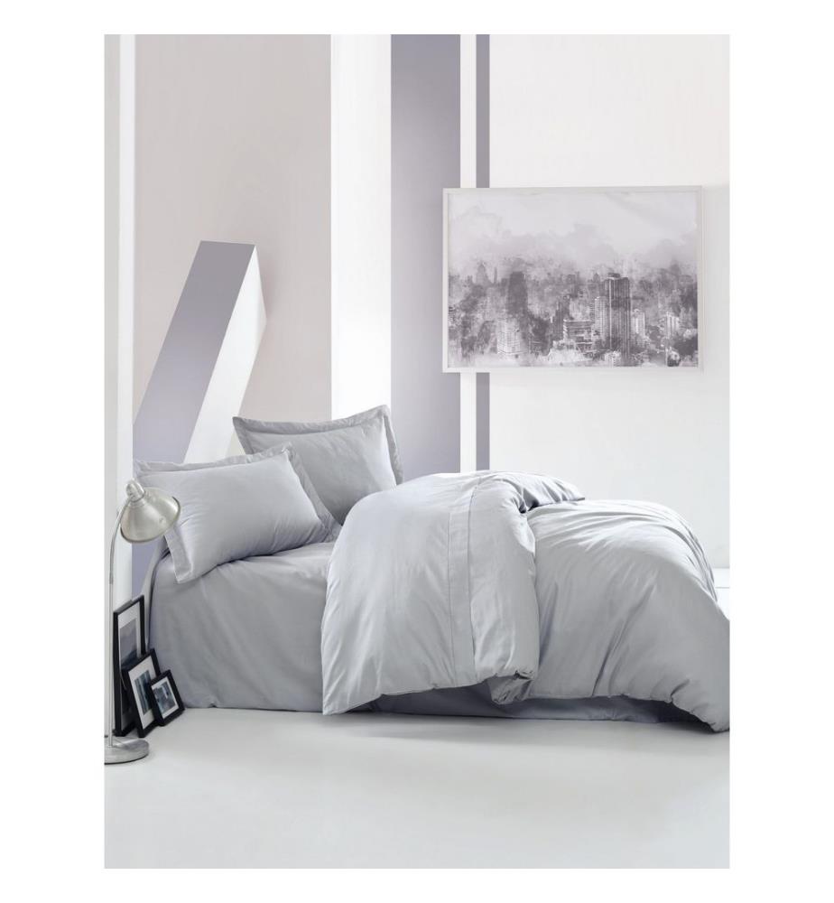 Set copripiumino King Satin, Grigio, Cotone Satin