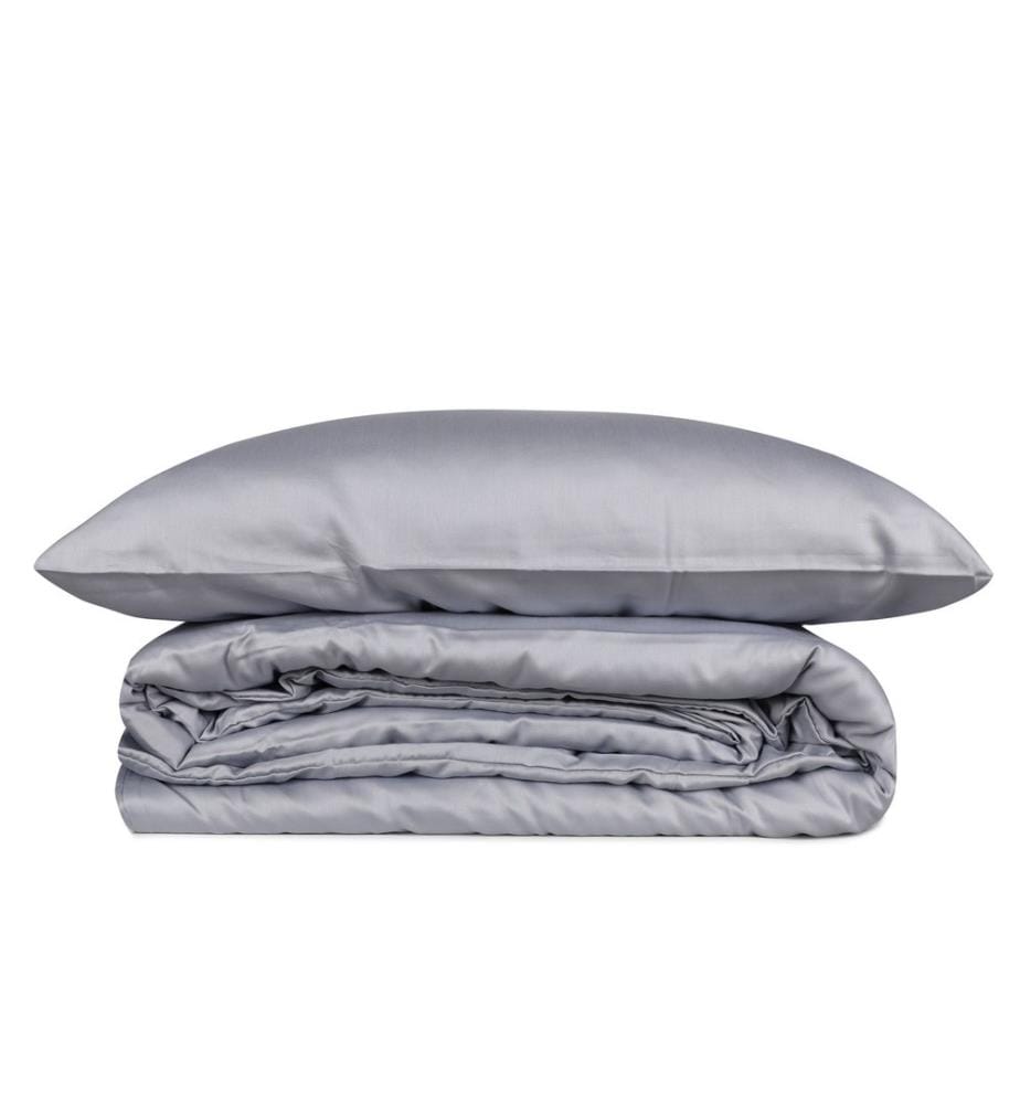Set copripiumino King Satin, Grigio, Cotone Satin