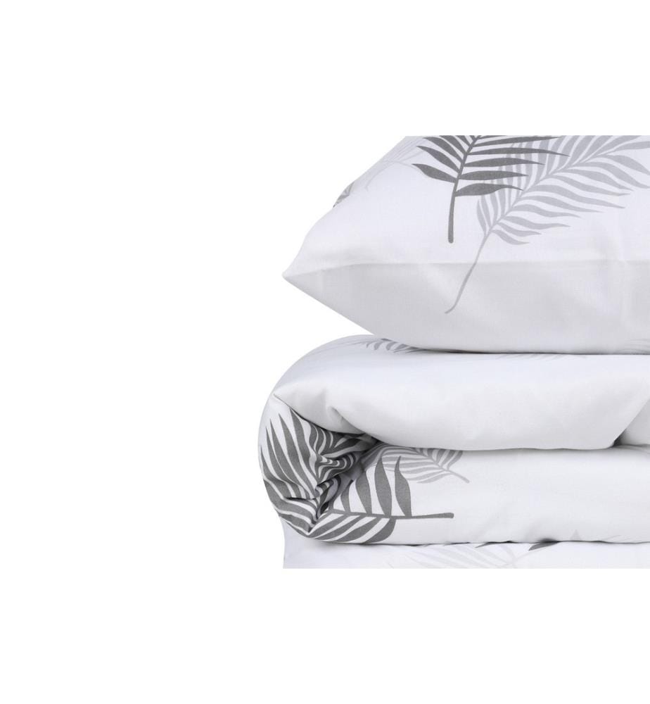 Single Quilt Cover Set, Grey White, 65% Cotton - 35% Polyester