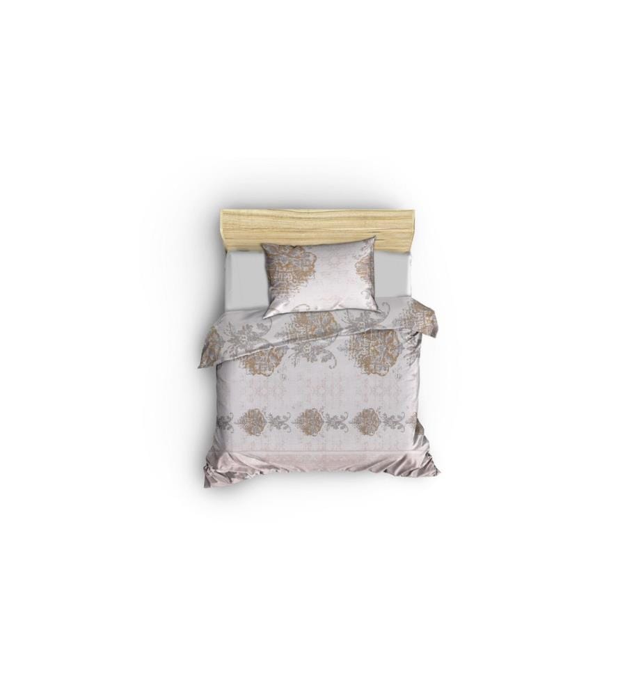 Ranforce Single Quilt Cover Set, Brown White Grey, Cotton Ranforce