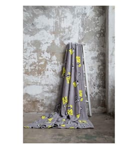 TV-Decke, Gelb, Grau, 100% Polyester