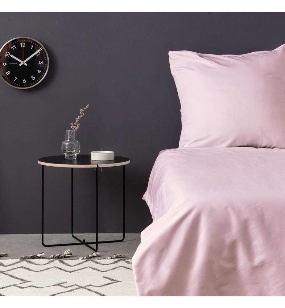 Housse de couette double en satin, rose clair, 100% coton satiné