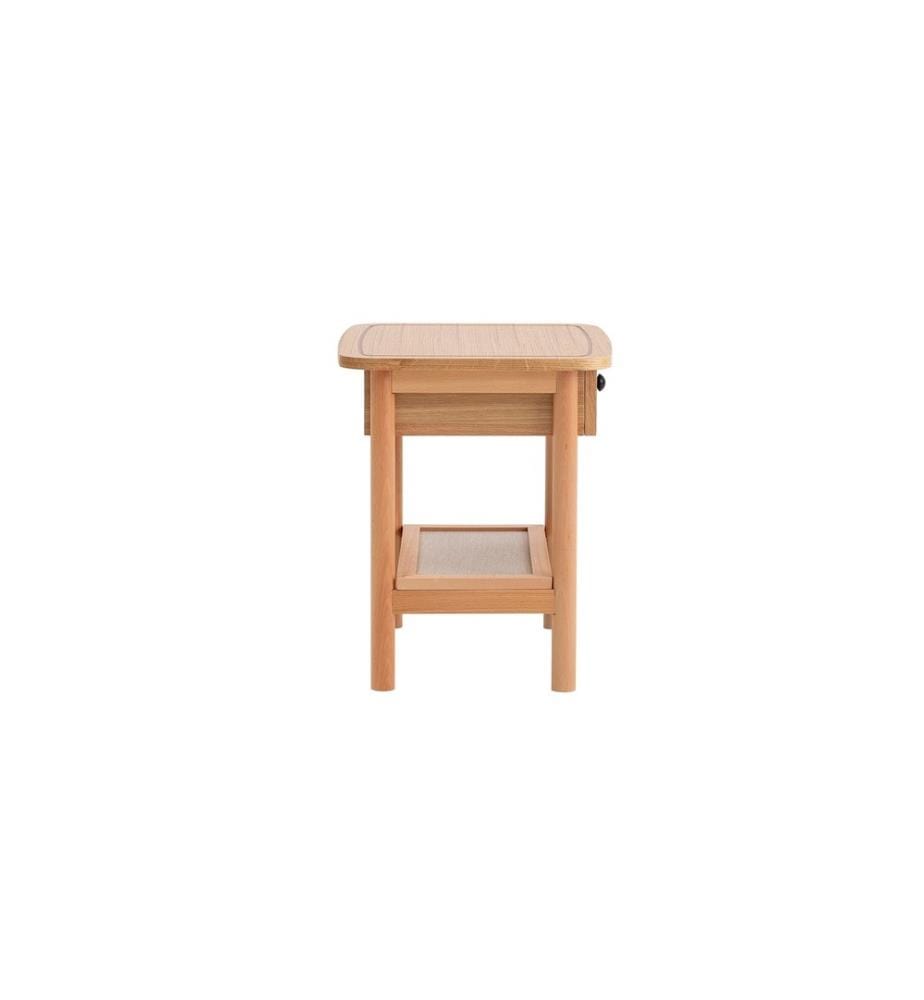 Table de nuit, Naturel, Bois, Mdf, Pieds en bois