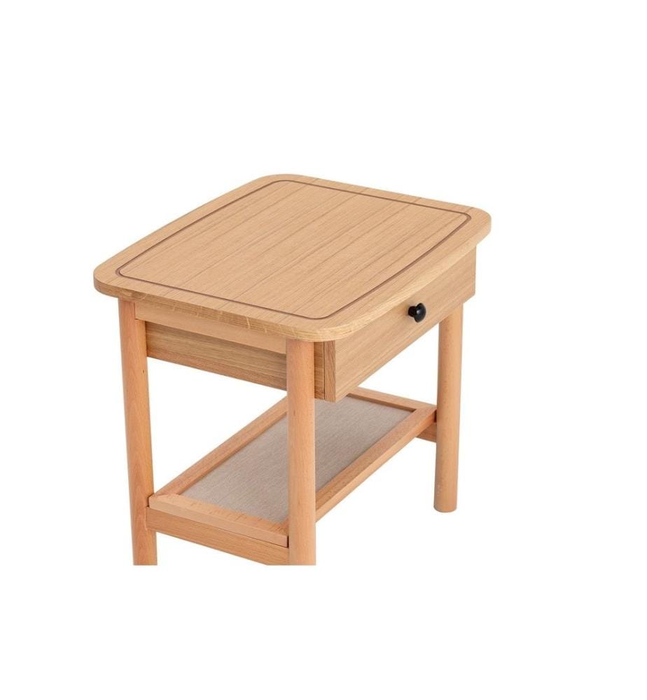 Table de nuit, Naturel, Bois, Mdf, Pieds en bois