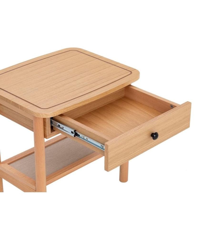 Table de nuit, Naturel, Bois, Mdf, Pieds en bois