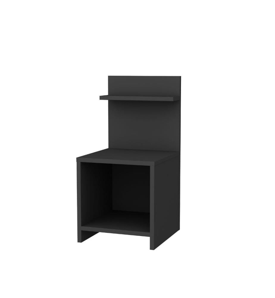 Table de nuit, Anthracite, panneau de particules mélaminé