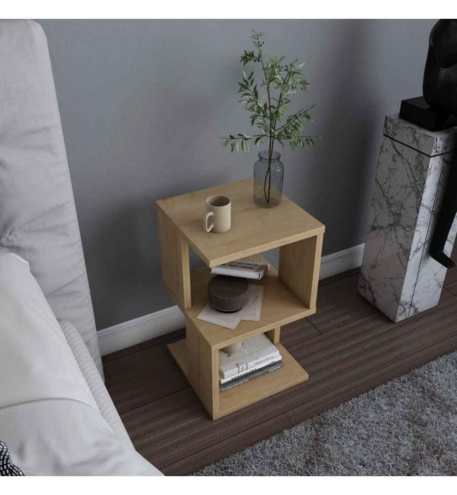 Table de nuit, chêne, panneau de particules mélaminé