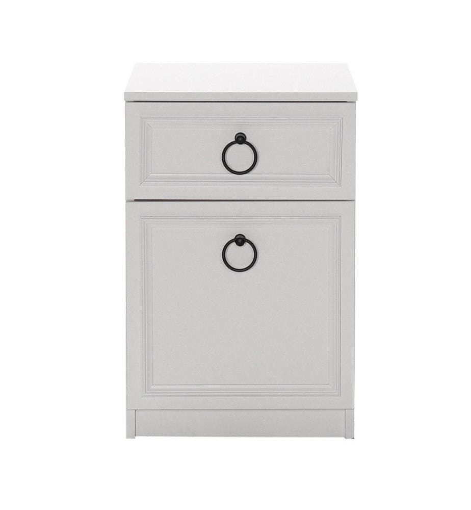 Table de nuit, blanc, panneau de particules mélaminé