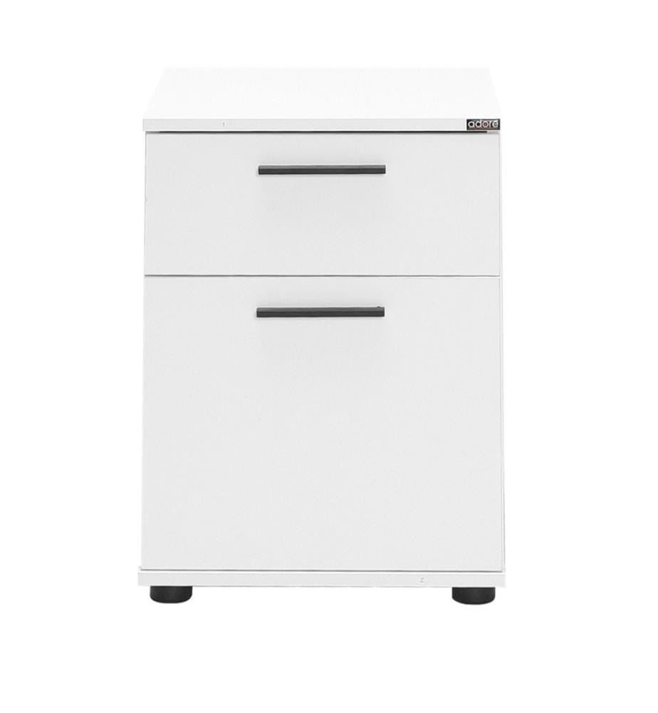 Table de nuit, blanc, panneau de particules mélaminé