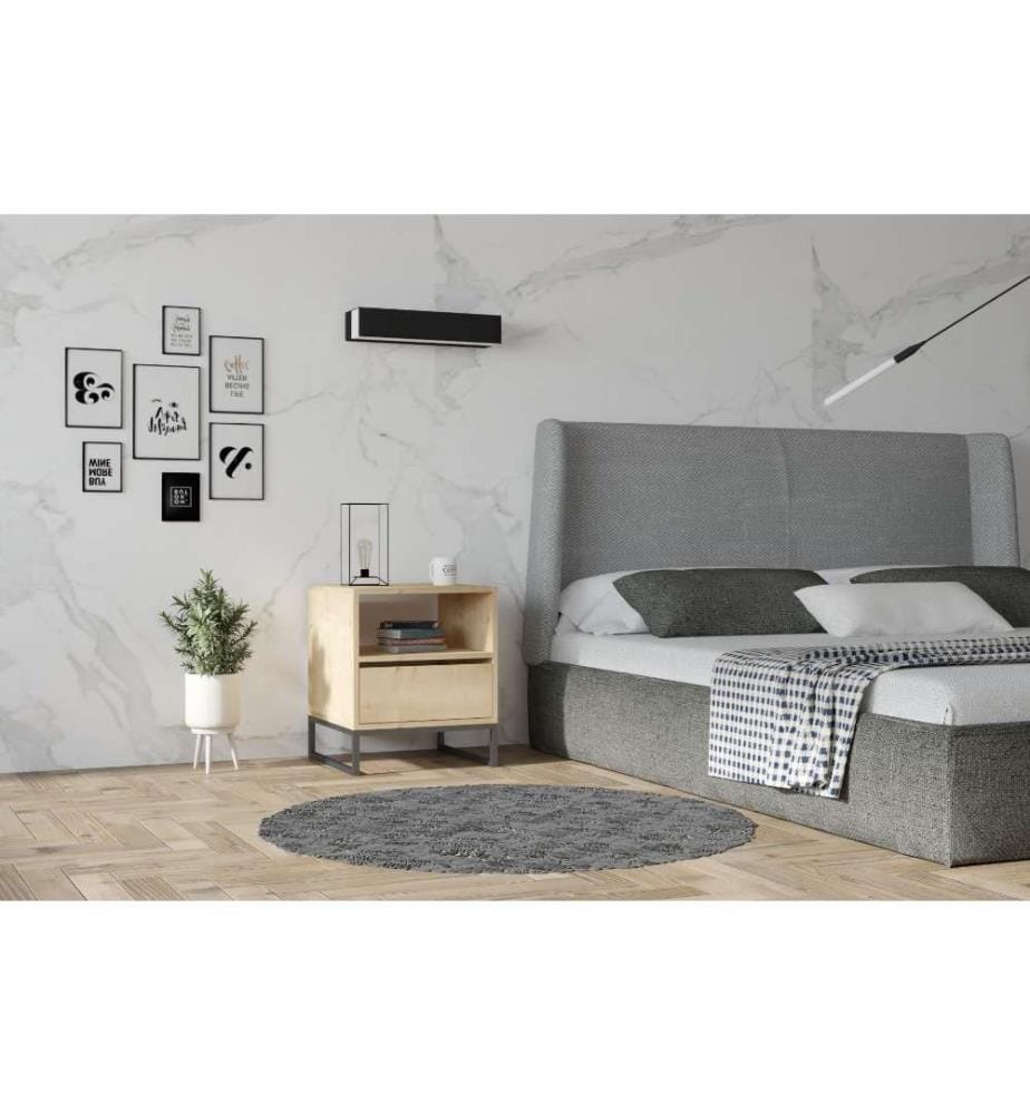 Table de nuit, Saphir, panneau de particules mélaminé